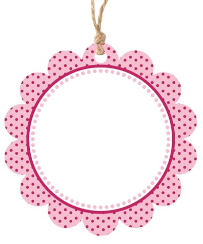 jijAcraft Blumen Runde Geschenkanhänger 6cm: 50 Stück Papieranhänger für Party Geschenk, Etikettenkarten mit Juteschnur, Rosa und Rot Anhänger zum beschriften für Geschenkdeko, Hochzeit