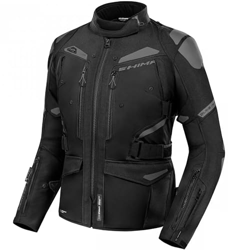 SHIMA Dune Giacca Moto Donna 4 Stagioni GFLEXX Paraschiena Spalle Gomiti Giubbotto Protezioni Giacche Invernale Leggero Motociclista Abbigliamento Protezione Impermeabile (Giacca Donne, Nero, 3XL)