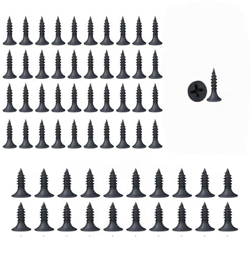 60 Pcs M3 Carbon Steel Black Phillips Screws, Countersunk Head Self-Tapping Hardened Small Wood Screws for Furniture, Woodworking-M3 X 6 Mm