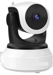 VEKELETE Caméra de Surveillance intérieure Wi-FI 3MP, Batterie Rechargeable intégrée de 2500mAh, Suivi Automatique, vidéosurveillance, sécurité IP(Add 16GB SD Card)