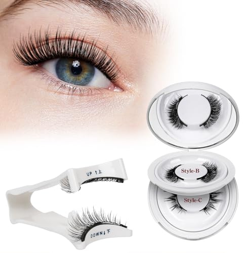 QUEWEL Magnetic-Eyelashes with Applicator, 2 Pairs Flylash Magnetic-Lashes with Applicator, No Glue Needed False Lashes, Easy to Wear and Remove (Magnetics Eyelash Kit A6)