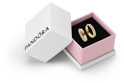 Pandora Sparkling Huggie Hoop Earrings- With Gift Box