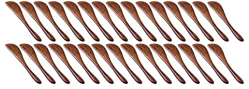 Sxmrmnx Lot de 30 Couteaux à Beurre en Bois, Couteaux à Condiments de 15,2 cm en Bois, Ustensiles de Cuisine Super Pratiques, épandeur de Gelée.