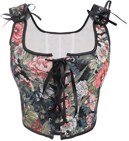 Jecarden Damen Korsett Damen Renaissance Korsett Bustier Tops (DE/NL/SE/PL, Alphanumerisch, L, Regular, Regular, Rose)