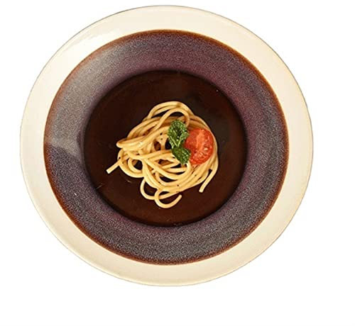 Assiette Plate Assiette à manger vintage Assiette à manger en céramique domestique Assiette à manger de restaurant Assiette à salade Assiette plate circulaire Grande assiette à manger Assiettes Servic
