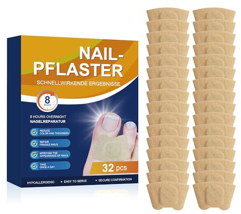 32 Fungal Nail Patches, Nagelpilz, Nagelpilz Pflaster,Toenail Correction Patch, Multi-Purpose Toenail Repair Pads, Toenail Patches For Damaged Nails And The Appearance Of Discoloured Nails