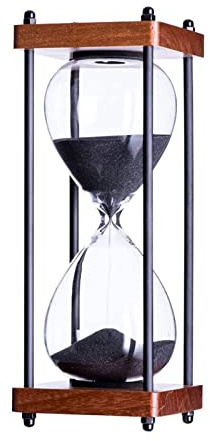 Reloj de arena con temporizador de 30 minutos, grande, de madera, reloj de arena negro, decoración para comedor, sala de estar, armario, oficina, escritorio, dormitorio, fiesta, vacaciones, regalo