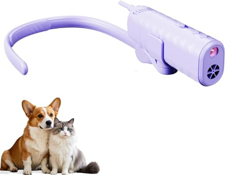 Hands-Free Dog Hair Dryer, Neck-Hanging Pet Neck Dryer with 3 Airflow Settings and 3 Speed Levels, Portable Pet Hair Dryer for Small to Medium Pets with Stand, for Pet Salon Grooming (Purple)