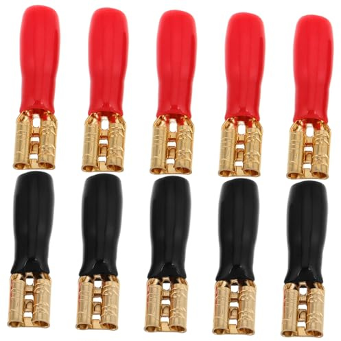 CONGARTENO 10 Pcs Pure Connectors Kit with Insulating Sleeve Quick Disconnect Electrical Wire Terminals for Car Audio Systems Easy Install Speaker Terminals for High-fidelity