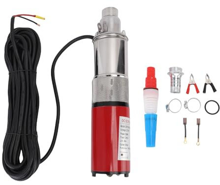 Fafeicy Bomba Sumergible de Pozo Profundo de 260 W Bomba de Agua de Tornillo de Acero Inoxidable Alto Flujo 1,2 M³h Cabezal de 40 M para Riego de Ranchos Agrícolas con Cable de