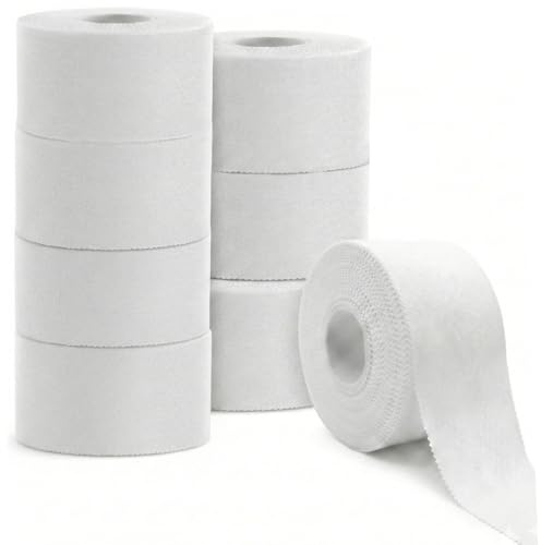 8 Rotoli Tape Sportivo Anelastico e Ipoallergenico per Bendaggio Funzionale Sportivo e Professionale Nastro Adesivo 3,8cm x 10m
