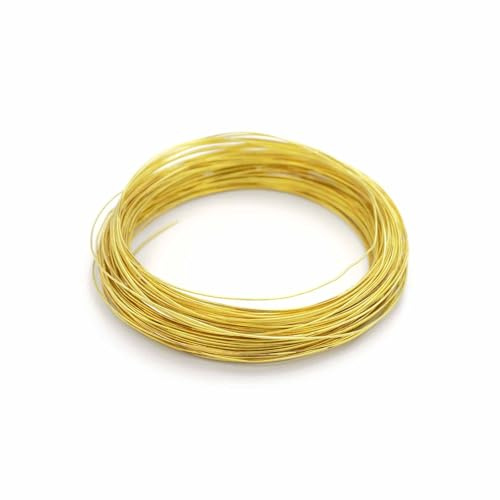Vintageparts - Rollo de alambre de latón sin tratar de 0,4 mm, 15 m para trabajos de alambre y diseño de joyas