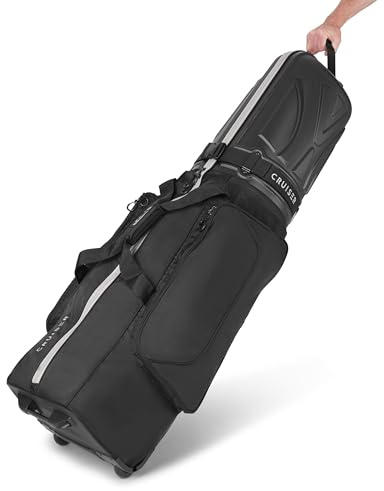 CRUISER GOLF Voyager Travel Cover Bag - Hard Top Protection - Smooth Rolling Wheels - Premium Waterproof Flight Case - Compact Storage