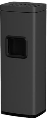 GLigeT Ampiamente usato Cestino for rifiuti con posacenere rimovibile in acciaio inox for interni ed esterni for ufficio e ristorante(Nero)