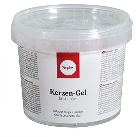 Rayher 3130200 Gel pour bougies, transparent, incolore, 1 pot de 750g (ca. 850ml), à faire fondre, à colorer, à parfumer, création de bougies, baptême, communion, confirmation, mariage, jubilé