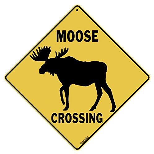 CROSSWALKS Moose Silhouette 12 X 12 Aluminum Sign (X372)