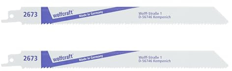 wolfcraft 2 Säbelsägeblätter BiM I 2673000 I für Kunststoff, Holz mit Nägeln, Stahl I Schnitttiefe 3,5-175 mm I grobe Schnitte I Made in Germany
