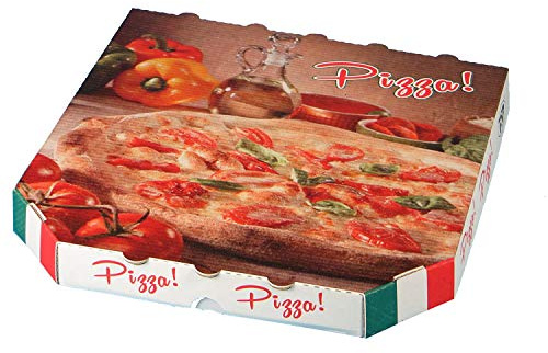 Pro DP 150 Pizzakartons Pizzaboxen Pizzaschachteln Treviso 32,5x32,5x3cm braun extra stabil mit Pizza Neutralmotiv - Inkl. VerpG in D