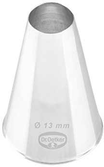 Dr. Oetker Lochtülle 13 mm, Lochtülle aus der Tüllen-Manufaktur, Backzubehör zum Dekorieren (Farbe: Silber), Menge: 1 Stück