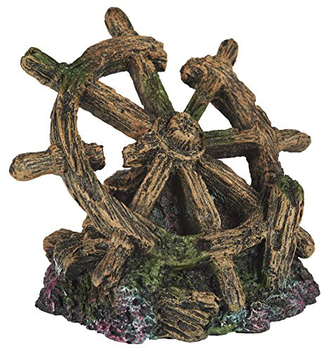 pour Animal Domestique Ting Épave de Roue Aquatique Ornement – Décoration d'aquarium – Vivarium Décoration