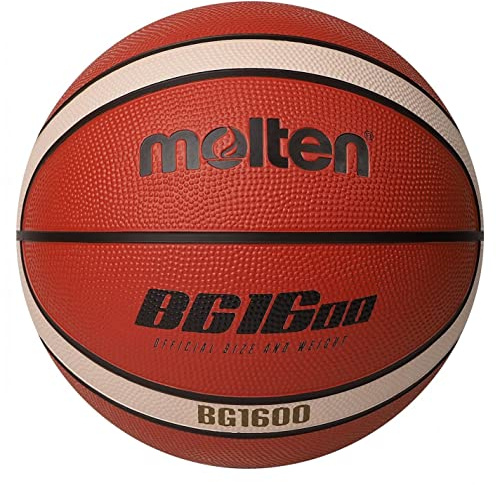 Molten BG1600 Gummi-Basketball, Indoor/Outdoor Play, Orange/Elfenbein