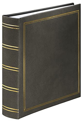 Hama Einsteckalbum London (klassisches Fotoalbum für 200 Bilder im Format 10x15 cm, Fotobuch zum Einstecken, Album aus Kunstleder) grau