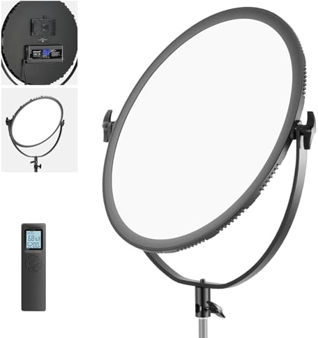 NEEWER Luce LED Anulare Bicolore da Studio Ultra Sottile Flapjack 45.5cm 70W Dimmerabile Portatile con Portabatteria Adattatore d'Alimentazione & 2,4G Telecomando Wireless (SENZA Batteria)