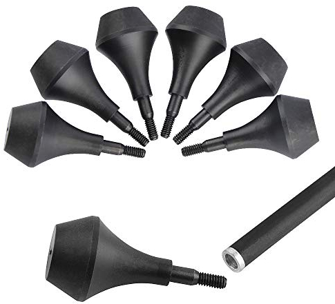 AMEYXGS 12 Stück Bogenschießen Pfeilspitzen Gummi Jagdspitze Sicherheit Stumpfer Pfeil Tipps Zielpunkt für das Bogenschießen Jagdspiel Zielübungen (Schwarz)