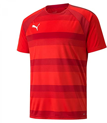PUMA Herren Teamvision Jersey Shirt, Puma Red-chili Pepper-puma White, M EU