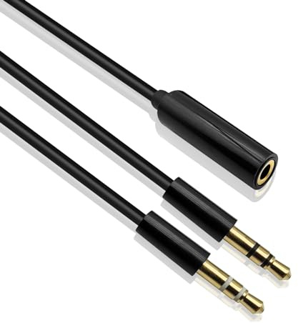iYueMps 1.5m 3.5mm Earphone Cable,3.5mm Y Splitter Cable Headphone Audio Splitter Jack 1 Female to 2 Male Cable