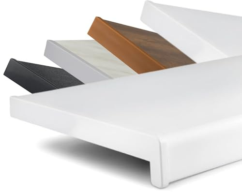 TJ davanzale interno bianco 200 x 1700 mm/davanzale in plastica con chiusura laterale/davanzali per finestre/davanzali interni su misura PVC/davanzale per finestra