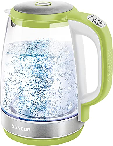 Elektrischer Wasserkocher mit variabler Temperatur mit internem LED-Licht, 2,0 l, 2200 W, Grasgrün