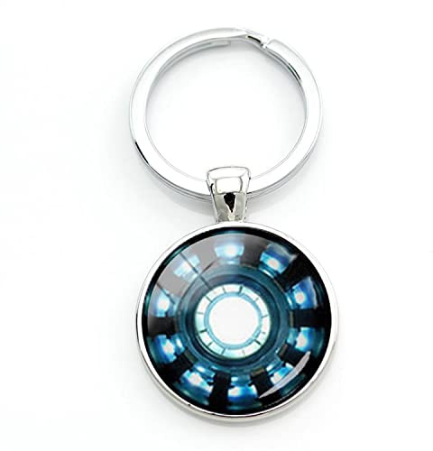 Super eroe arco cuore catena chiave arco reattore tony stark portachiavi fatto a mano supereroi film fan regalo gioielli