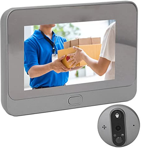 Digital Peephole Viewer, 4.3in HD Night Vision LCD 160° Viewing Angle Smart Doorbell Camera, WiFi Connecting Two Way Audio Motion Detection for Homes Apartments Office