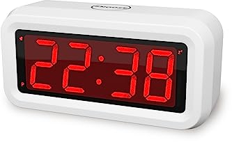 EUTUKEY Wecker Digital Batteriebetrieben, Led Wanduhr Klein, Nachtlicht Immer An, 4 AA Batterie Halten üBer 1 Jahr, Geeignet für Jugendliche Jungen, MäDchen, Kinder, Teenager (Weiß)