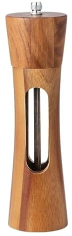 Salz und Pfeffermühle Manuelle Salz- Und Pfefferstreuer Aus Holz Mit Verstellbarem Keramikkern Und Sichtbarem Acrylfenster Dressing Gewürzspender (Color : 1pcs, Size : 7.37in)
