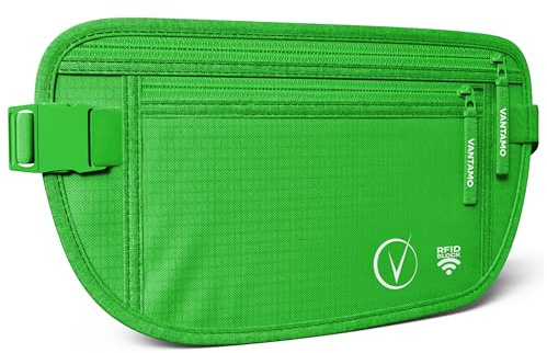Cintura per soldi da viaggio nascosta, portafoglio con protezione RFID, adatta per passaporto e telefono con custodia