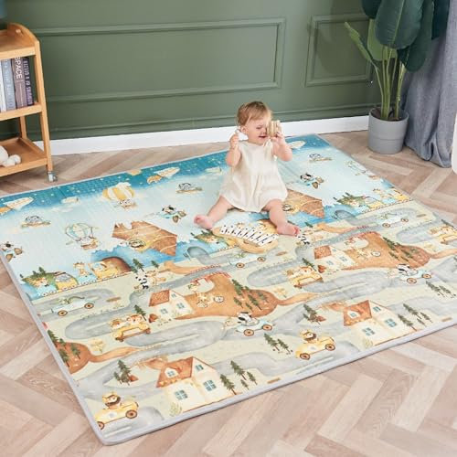Krabbelmatte Baby Faltbar Spielmatte Kinder Spieldecke 180x200x1.5cm Krabbeldecke Für Baby - Babymatte Kindermatte - Schaumstoffmatte Kinderteppich- Spielteppich - Bodenmatte Kinder - Babygeschenk