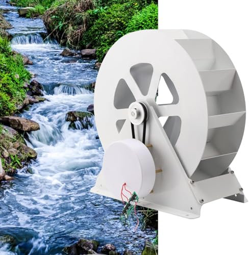 tbanvoo Microgenerador De Turbina HidroeléCtrica, Generador De Rueda HidráUlica De Baja Velocidad De 100 W, para Oficina, Junto A Estanque De Peces, Arroyos Y RíOs Salvajes, Terraza con BalcóN
