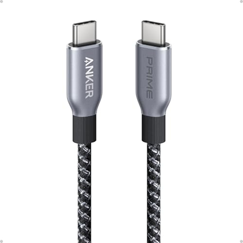 Anker Prime da USB-C a USB-C Cavo 240W, Ricarica Rapida e Resistente, in Nylon Intrecciato con Materiali Riciclati, per iPhone 16/16 Pro/16 Pro Max/16 Plus, MacBook, iPad, Galaxy S24, e altri(0,9m)