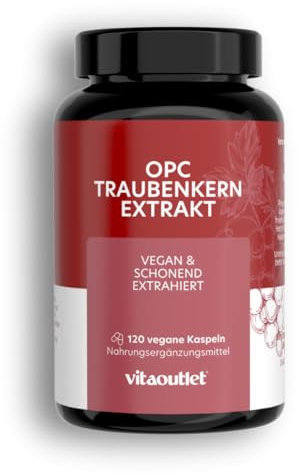 OPC Traubenkernextrakt | 120 hochdosierte Kapseln für 4 Monate | reines OPC aus europäischen Weintrauben | laborgeprüft, vegan | produziert in Deutschland