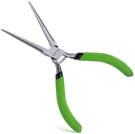 INJOYTEC 5 Inch Mini Needle Nose Pliers Long Needle Nose Pliers with Spring Wire Looping Bending for Electrician Repair Jewellery Making Handicraft DIY Computer Repair Model Making