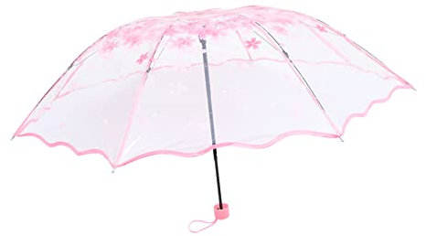 COSMEVIVI Durchsichtiger Regenschirm Outdoor Tragbar Für Reisen Und Alltag Leicht Compact Mit Transparentem Schirm Für Regnerische Tage