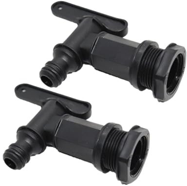 TYNXK Rain Barrel Accessories 2pcs 3/4in Replacement Barrel Water Butt Tap Rain Barrel Water Tank Plastic Faucet Garden Water Barrel Water Tank Spout Valve Accessory For Water Tank