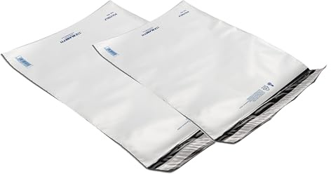 BLASETTI - 100 Sacchetti per Spedizione in Plastica POLYSELF - Formato: 52x55 cm, Materiale Polietilene Bianco. Antistrappo con Chiusura Adesiva, Buste Flyer Riciclabili per Corrieri e Spedizioni