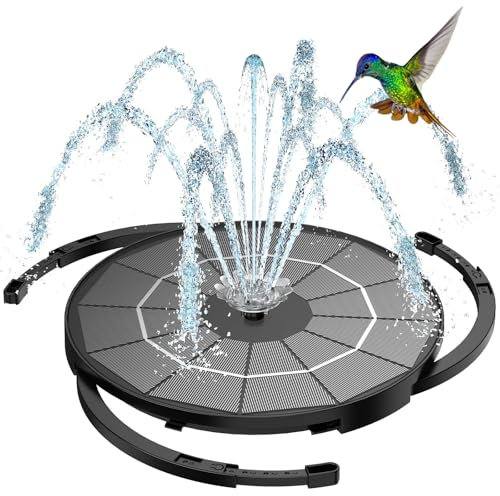 AISITIN Solarbrunnen für Draussen Verbessert, 3,5W Solar Fontäne Pumpe mit Verschiedene Sprüh Effekten, Solar Teichpumpe mit Batterie, Solar Springbrunnen für Außen für Garten,Teich, DIY Wasserspiel