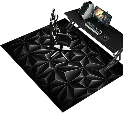 Gaming Stuhl Unterlage Bodenschutzmatte, Unterlage Schreibtischstuhl, Stuhlmatte für Hartholzböden, Laminat, Parkett, 70 x 90 cm Mehrzweck-Stuhlteppich für Zuhause/Büro, Kratzfest, Rutschfest