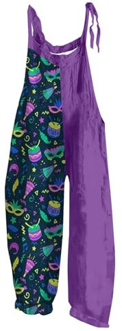 Lady L Damen Lila Karneval Jumpsuit - Trendiger ärmelloser Body für den Frühling Stilvoll und bequem für Festivals und Freizeitkleidung Süße Bodys, blau, XL