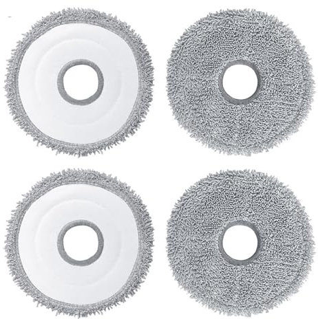MKVAXR Alfombrilla limpiadora de Suelos robótica Piezas de paños de fregona, for xiaomi, for Robot Aspirador Mijia Omni Mop 3S Dre-Ame B108CN Uso en seco y húmedo Mop Pad Limpieza de Suelo(4 Pack)