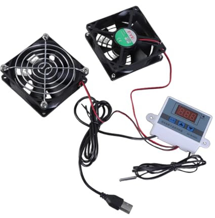 Kelisdi USB Powered 80mm Cabinets Cooling Fan With MultiSpeed Controller For Cabinets And Plant Houses 30℃/ 35℃/ 40℃